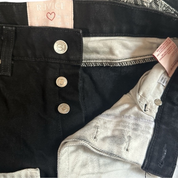 Revice Denim Matchmaker Double Up Black Bandana Patchwork Jeans Size 25 - Picture 5 of 13